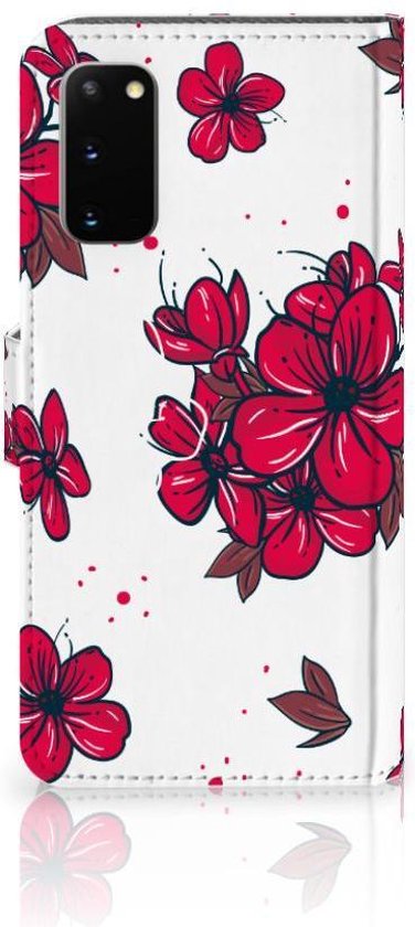 Coque Housse pour Samsung Galaxy S20 Portefeuille Fleur Rouge