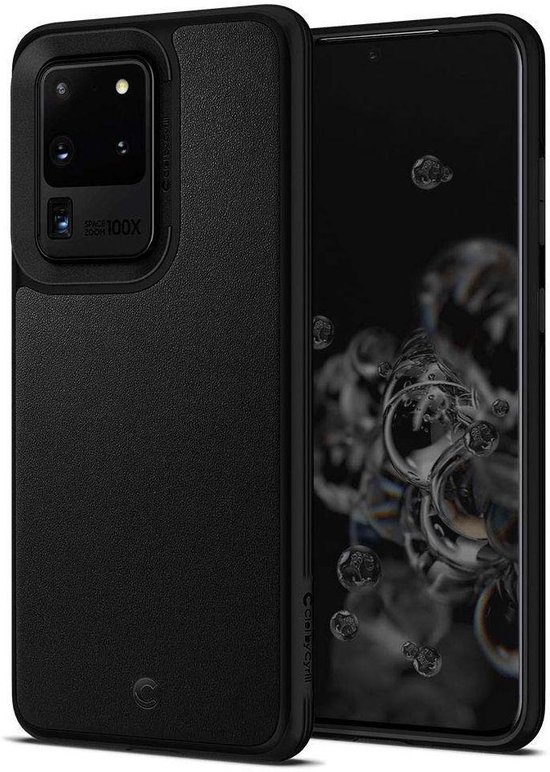 Spigen Ciel by Cyrill Leather Brick Samsung S20 Ultra Hoesje Zwart