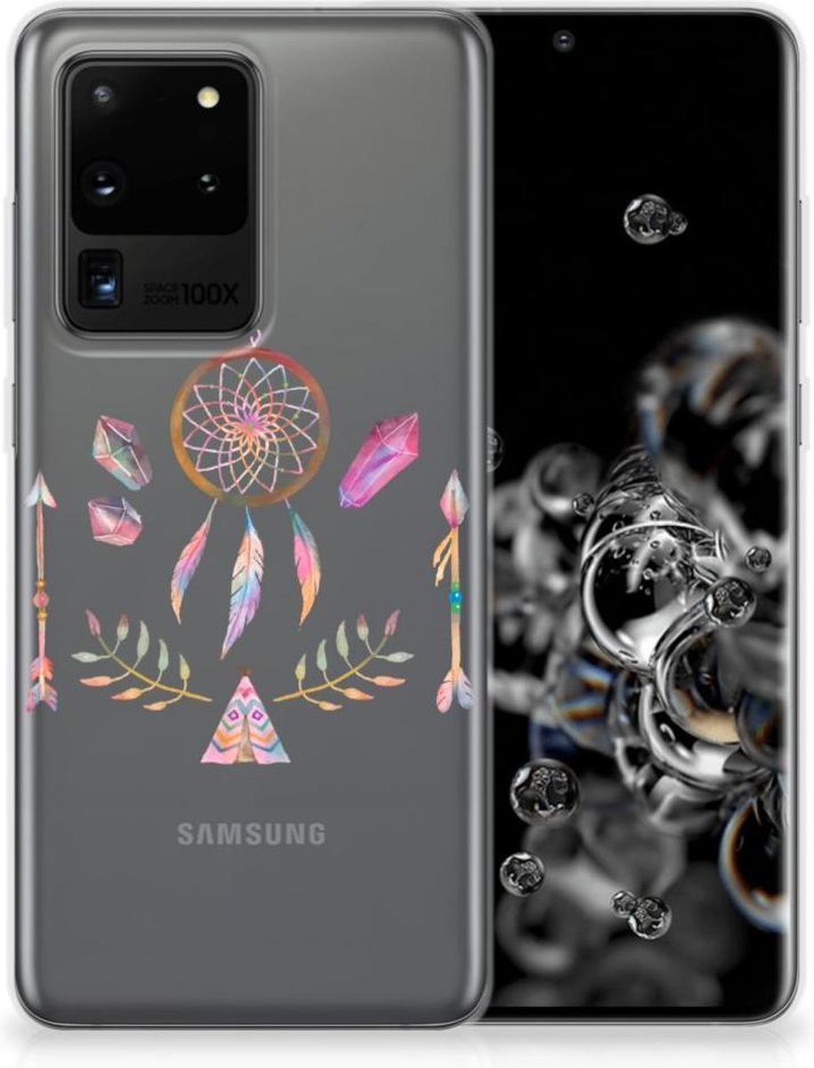 Back Cover voor Samsung Galaxy S20 Ultra Telefoonhoesje met Naam Boho Dreamcatcher