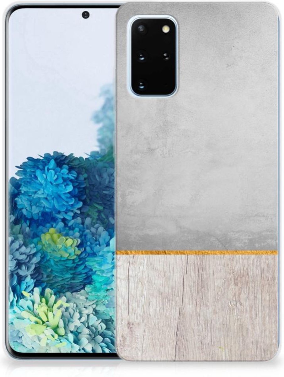 Samsung Galaxy S20 Plus Bumper Hoesje Wood Concrete