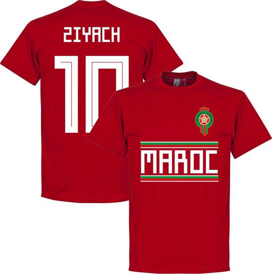 Marokko Ziyach 10 Team T-Shirt - Rood - S