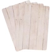 4x Placemat beige hout print 44 cm - Placemats/onderleggers tafeldecoratie - Tafel dekken