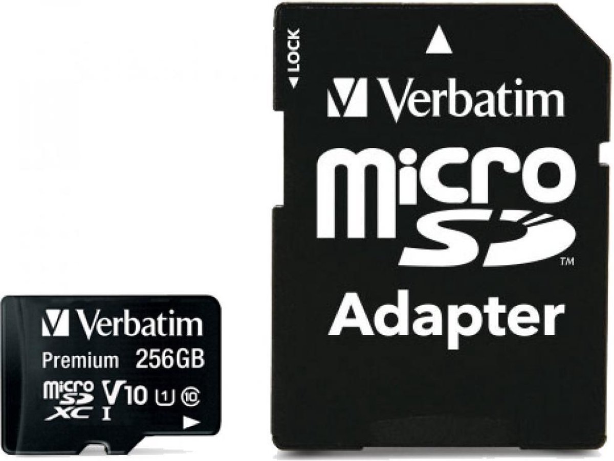 Verbatim microsdxc 256gb class 10 uhs-i incl adapter