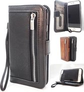 Samsung S8 G950 Zwarte Wallet / Book Case / Boekhoesje/ Telefoonhoesje / Hoesje met pasjesflip en rits voor kleingeld