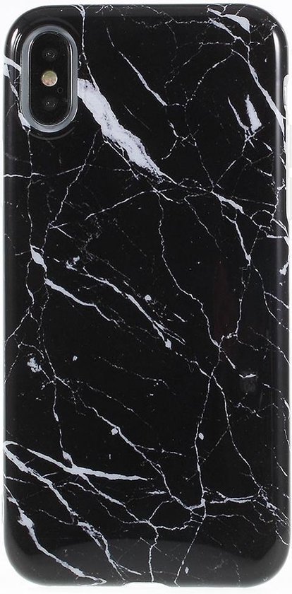 GadgetBay Marmer hoesje TPU marble case iPhone X XS - Zwart | bol.com
