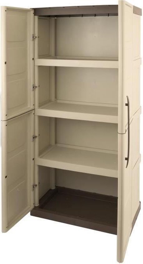 Armoire de rangement Ray 120cm à 3 portes et 4 tablettes - blanc