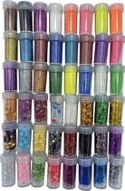 Ziek persoon vijandigheid Materialisme 4artz® set met 48 soorten flesjes glitter en oogjes a ca. 10 gram | bol.com