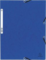 50x Elastomap met 3 kleppen in glanskarton 355gm² - A4, Blauw
