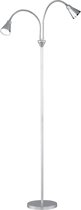 LED Vloerlamp - Trion Arora - 6W - Warm Wit 3000K - 2-lichts - Rond - Mat Titaan - Kunststof - BSE