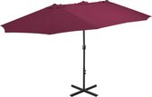 Tuinparasol met aluminium paal 460x270 cm bordeauxrood