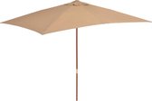 Tuinparasol met houten paal 200x300 cm taupe