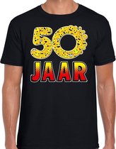 Funny emoticon t-shirt 50 Jaar / Abraham zwart heren XL
