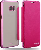 Xundd Samsung Galaxy S6 Edge Plus Hard Transparant TPU Back Case Met Flip Hoesje Pink