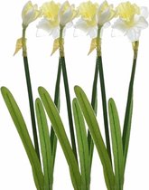 3x Witte Narcissus/narcis kunstbloem 50 cm - Kunstbloemen boeketten -  Pasen/voorjaar versiering/decoratie