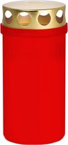 1x Rode grafkaars/gedenklicht met deksel 6 x 12,6 cm 2 dagen - Gedenkkaars - Graflicht/herdenkingslicht