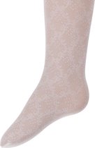 Kinderpanty crème / ivoor met bloemmotief- 98/104