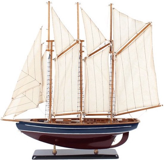 Decoratie model zeiljacht/zeilboot driemaster 58 cm - miniatuur boot/boten  - de Marco Polo | bol.com