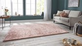 Handgetuft hoogpolig vloerkleed Supersoft - roze 80x250 cm