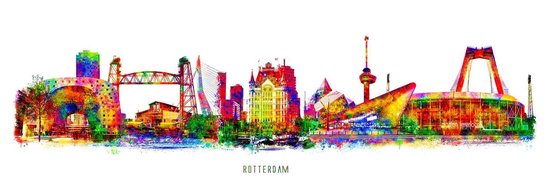 Rotterdam skyline Pop Art