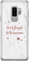 Samsung S9 Plus hoesje siliconen - Be awesome | Samsung Galaxy S9 Plus case | grijs | TPU backcover transparant
