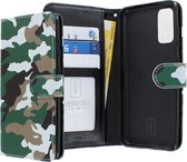 Samsung Galaxy S20 Bookcase hoesje - CaseBoutique - Camouflage Groen - Kunstleer