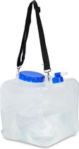 Relaxdays opvouwbare jerrycans met kraan - 2 stuks - watertank - 15 liter - water jerrycan