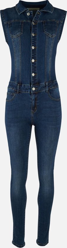 Buurt mezelf ik heb het gevonden LOLALIZA Jumpsuit skinny denim met knopen - Donker Blauw - Maat L | bol.com