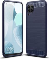 Huawei P40 Lite Geborsteld TPU Hoesje Blauw