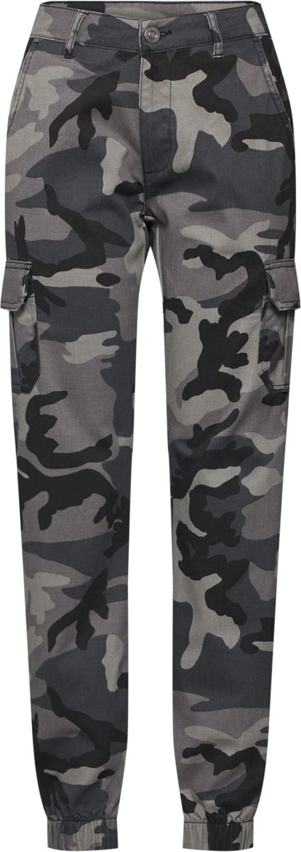Urban Classics High Waist Camo Cargo Dames Cargobroeken donkercamouflage 26 Donker Camouflage