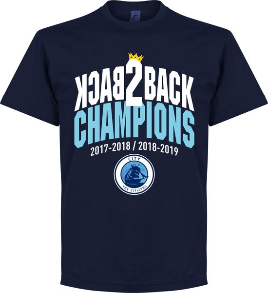 City Back to Back Champions T-Shirt - Navy - 3XL