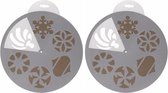 Kerst raamsjablonen kerstplaatjes 30 cm 2 stuks - Raamdecoratie Kerst - Sneeuwspray sjabloon