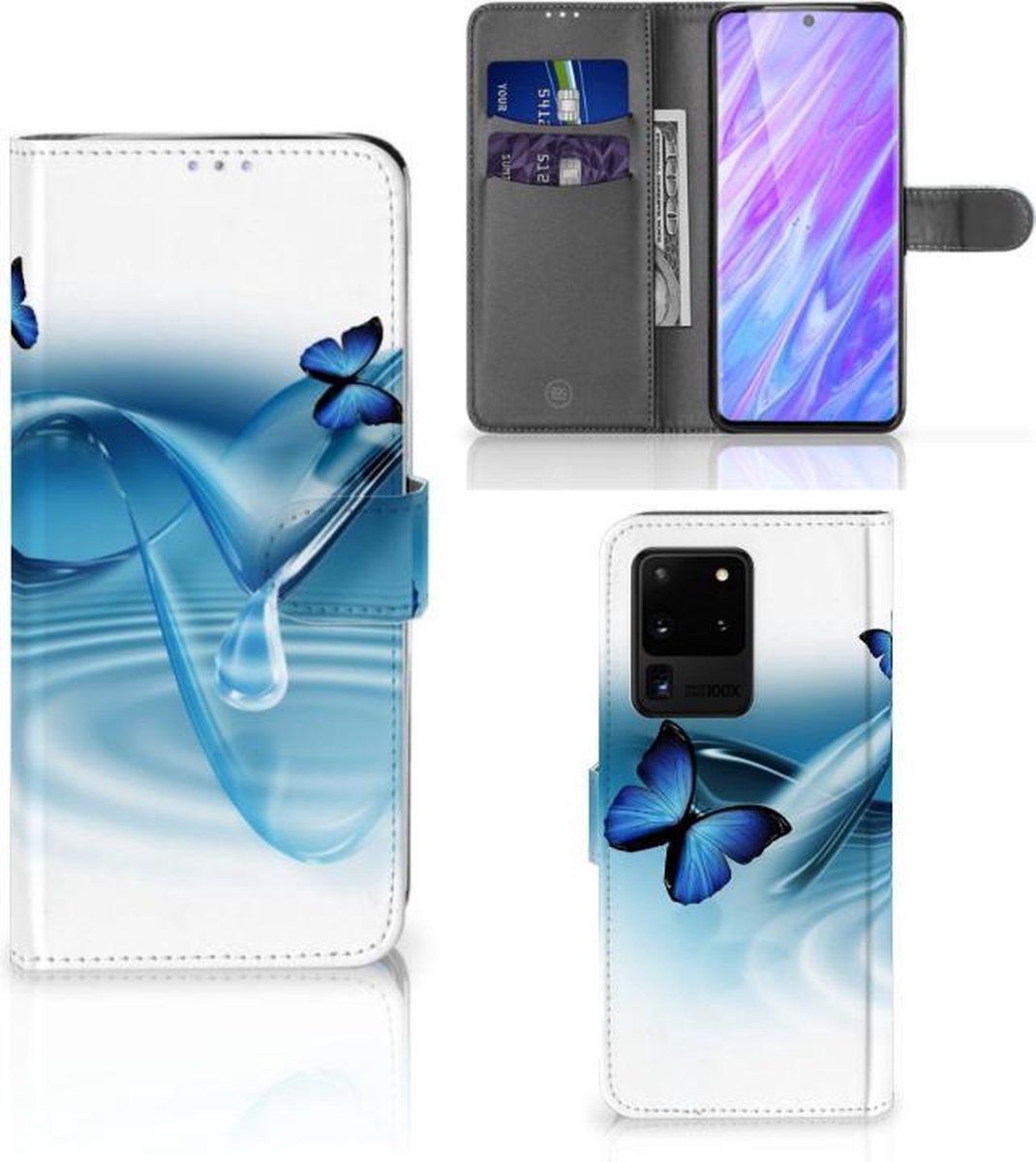 Book Case Samsung Galaxy S20 Ultra Telefoonhoesje met Pasjes Vlinders