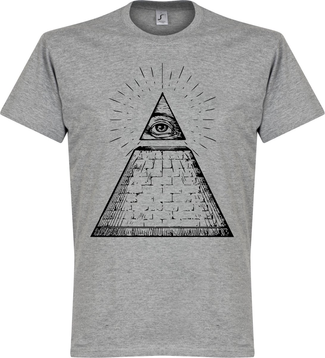 Alziend Oog T-Shirt - Grijs - S