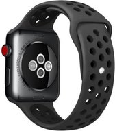 KELERINO. Siliconen bandje geschikt voor Apple Watch (42mm & 44mm) - Zwart - Large