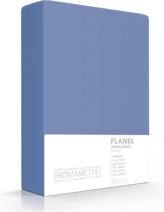 Romanette - Flanel - Hoeslaken - Lits-jumeaux - Jeans