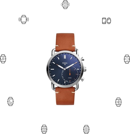 Fossil Q Commuter FTW1151 Hybride smartwatch Zilver bol