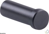 Bag- and clothes holder for wall mounting of black anodized aluminium