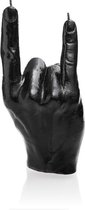 Hoogglans Zwarte gelakte figuurkaars, design: Hand RCK Hoogte 19 cm (30 uur)