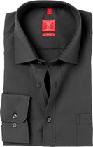 Redmond regular fit overhemd - antraciet grijs - Strijkvriendelijk - Boordmaat: 37/38