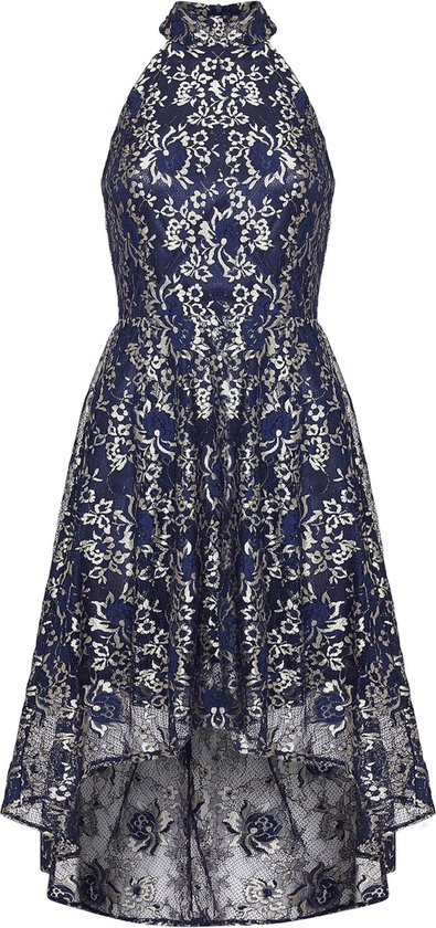 2 tone lace dress Two Tone Sequin Floral Lace Plunging Corset Mermaid Dress junior / 10 / black-nude