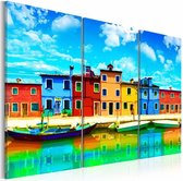 Schilderij - Zonnig Venetië, Multi-gekleurd, 3luik, Premium print