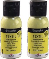 2x Bouteille de peinture textile jaune 34 ml - Peinture acrylique textile