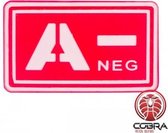 A- NEG blood type 3D PVC Military patch embleem red with velcro