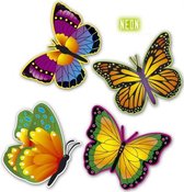 4 Decoratieve vlinders van karton 34 cm