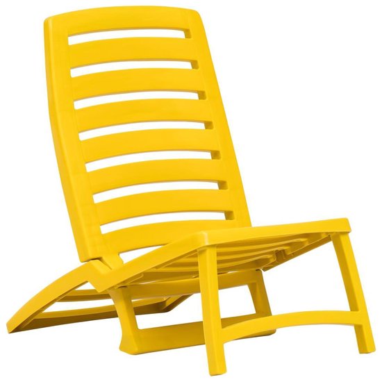 Strandstoelen inklapbaar 4 st kunststof geel | bol.com