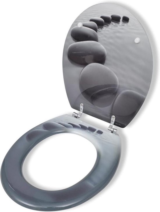 WC-bril met MDF deksel en stenen-ontwerp | bol.com
