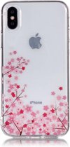 GadgetBay Doorzichtige Flexibele TPU Case kleine bloemen iPhone X XS - Roze