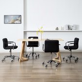Eetkamerstoelen draaibaar 4 st stof zwart