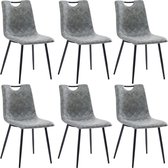 Eetkamerstoelen 6 st kunstleer donkergrijs