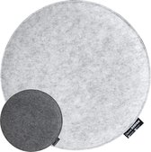 30mm vilten zitkussen rond - Ø 35cm stoelkussen stoelpad zacht 2-kleurig grijs